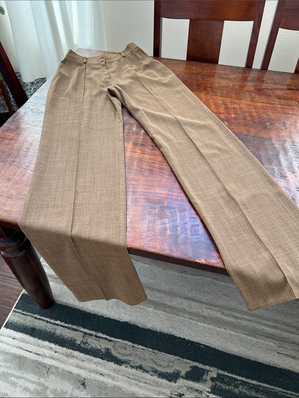 EMANUEL UNGARO Paris Parallèle Front Crease Trouser Pants Multi Brown Size 6